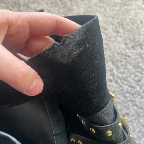 COACH | Lilliana Black Gold Stud Boots - Picture 5 of 10